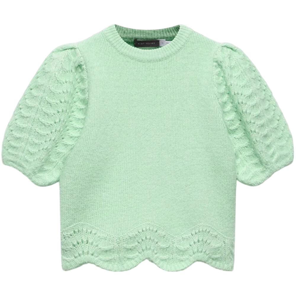 Mint Velvet Green Stitch Sleeve Knit Top